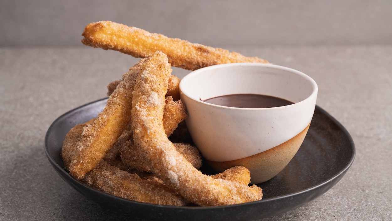 Image of Churros with chocolate sauce