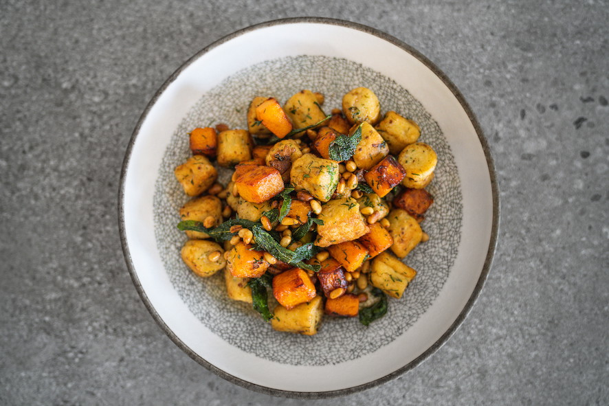 Parisian gnocchi, butternut squash, sage and pine nuts