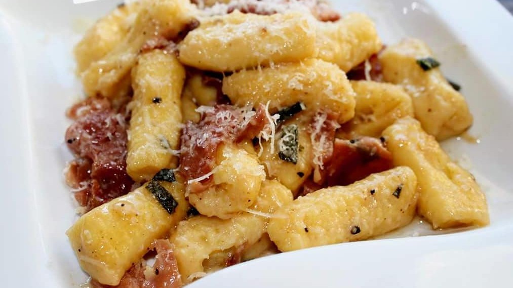 Image of Pasta with Mushroom-Sage Olive Oil Fried Sage Leaves and Pecorino