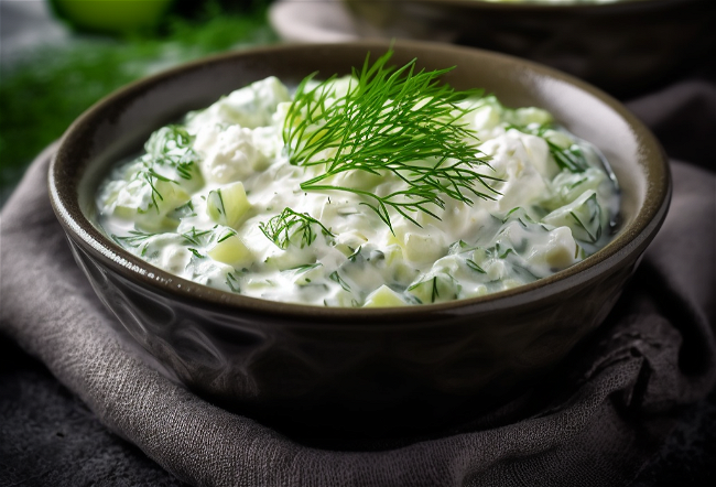 Image of Cottage Cheese with Cucumber and Dill