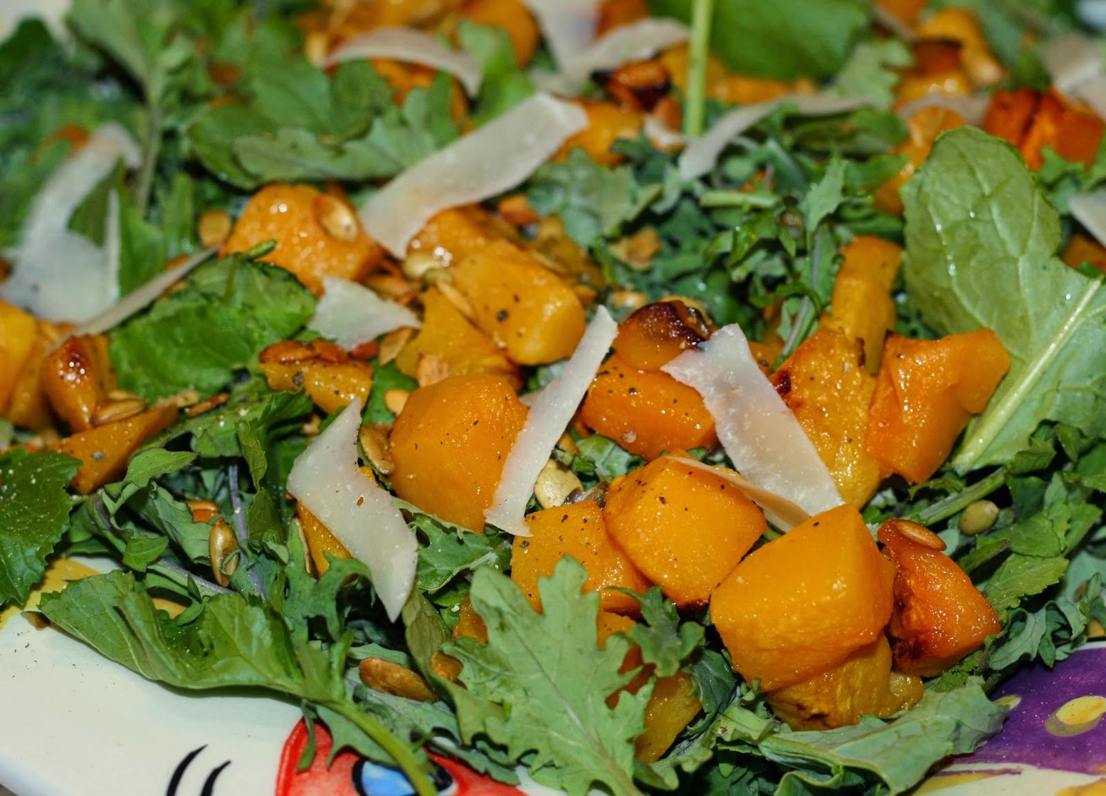 Image of Salad- Organic Kale, Quinoa, and Roasted Butternut Squash  with Toasted Pumpkin Seeds