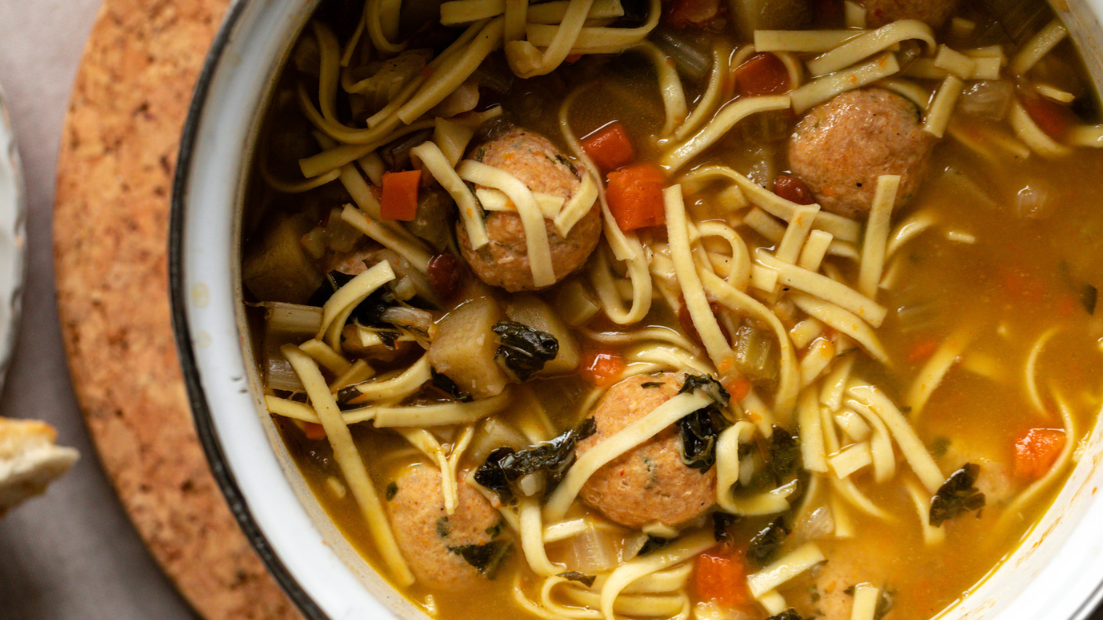 Image of Chicken Noodle Soup with Meatballs