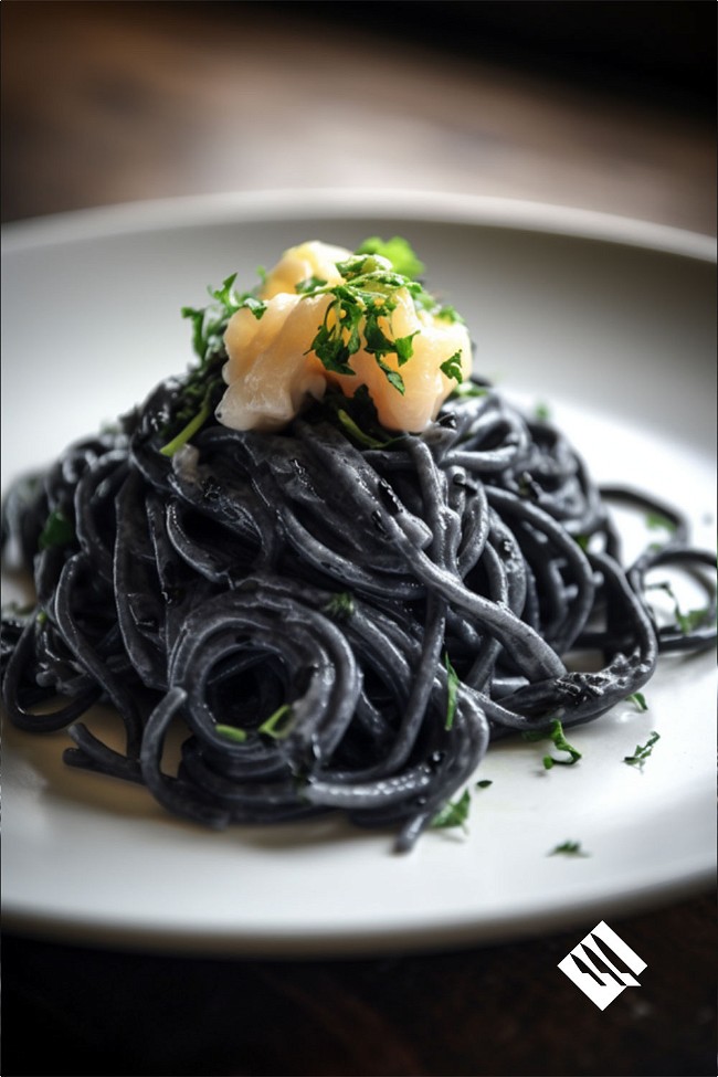 Image of Seafood-Infused Squid Ink Pasta