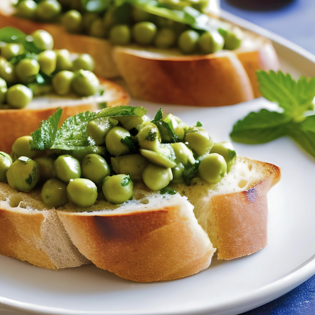 Image of Garden Pea & Mint Bruschetta