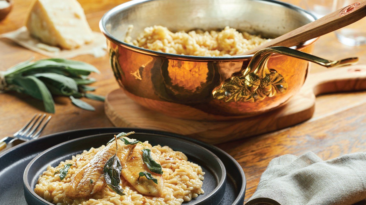 Image of Summer Risotto with perch, sage and brown butter