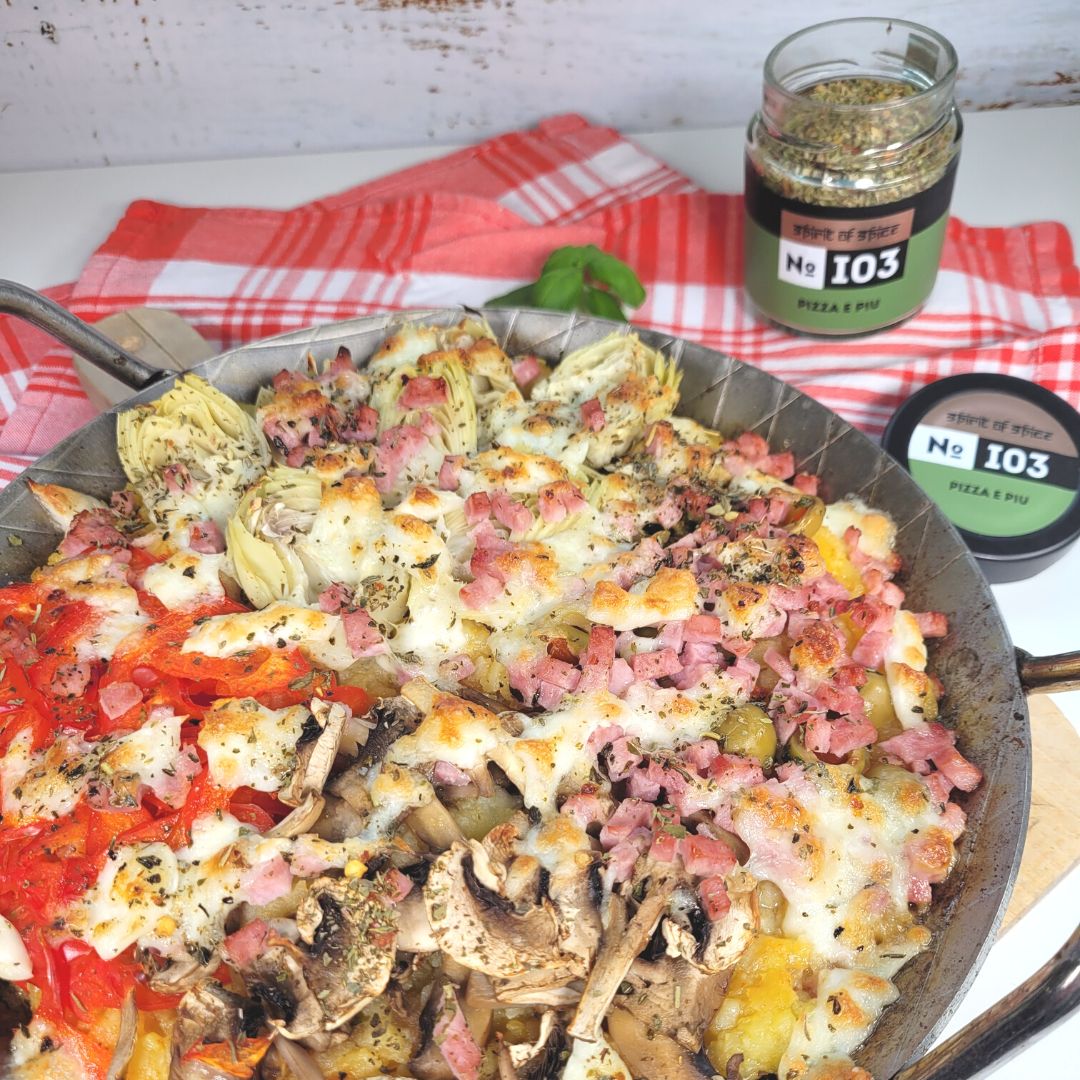 Rösti Pizza mit Gemüse & Käse 