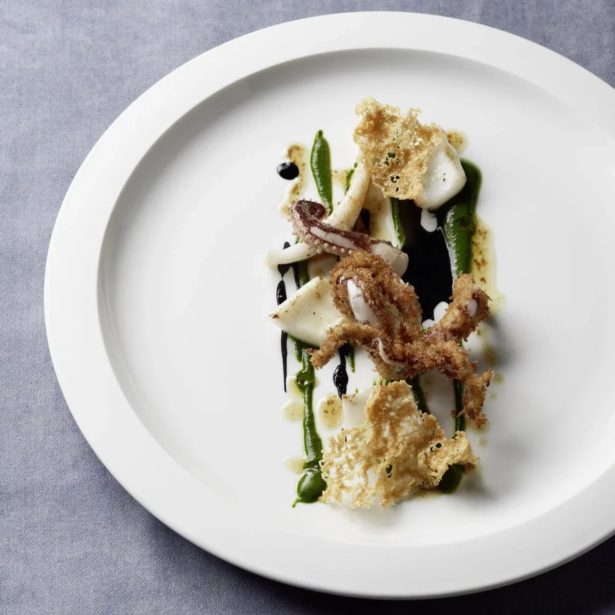 Dreierlei Nordsee-Tintenfisch – gebraten, gebacken, getrocknet