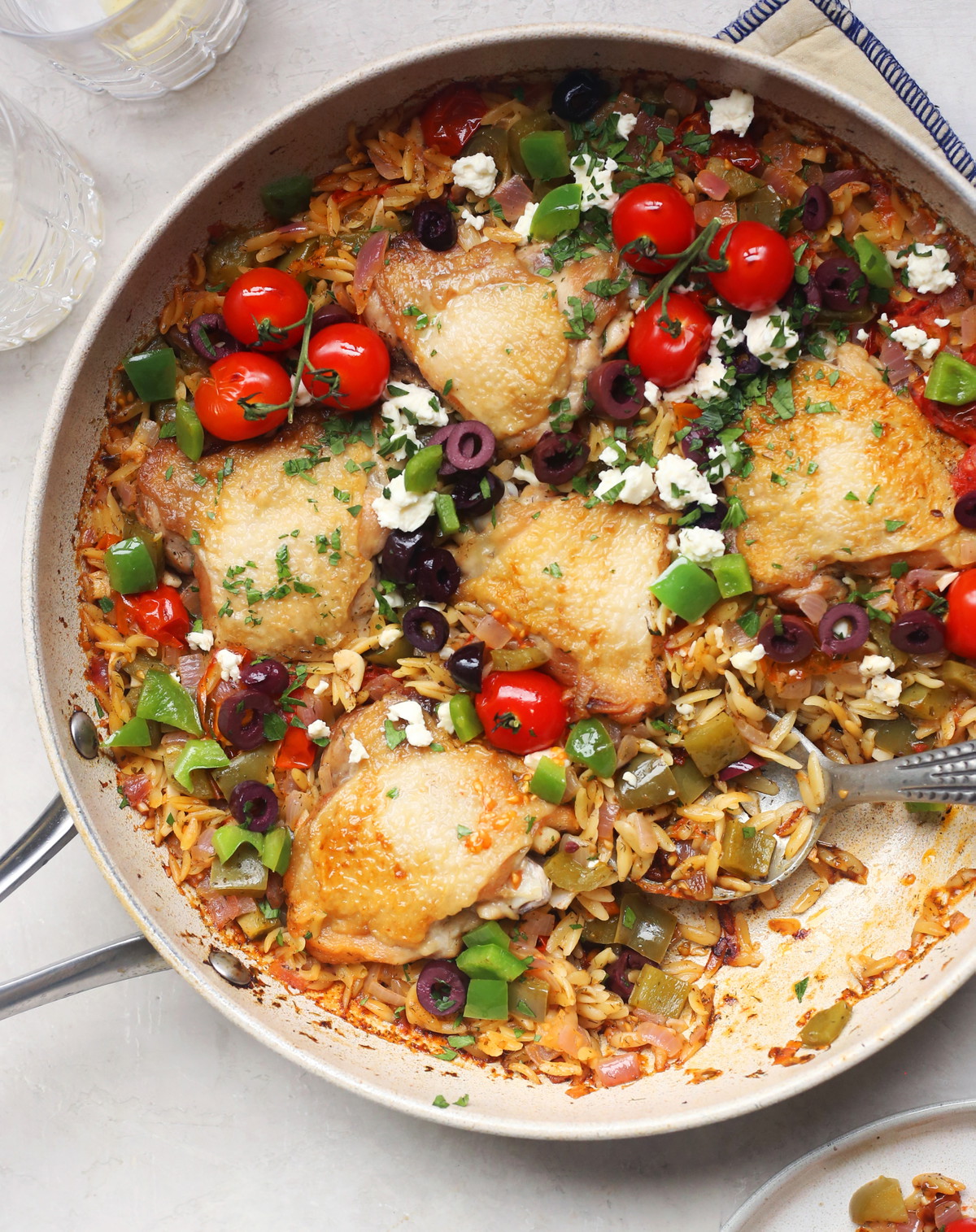 Greek Chicken Thighs & Orzo