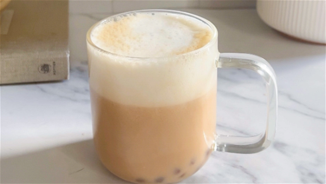 Image of Boba Milk Tea Rose Latte