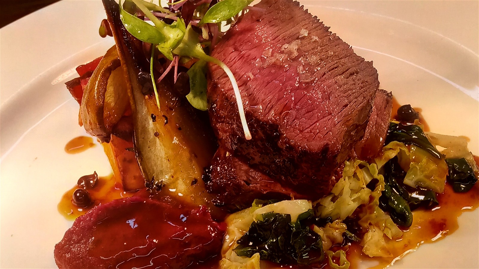 Image of Venison with Red Cabbage and Pears