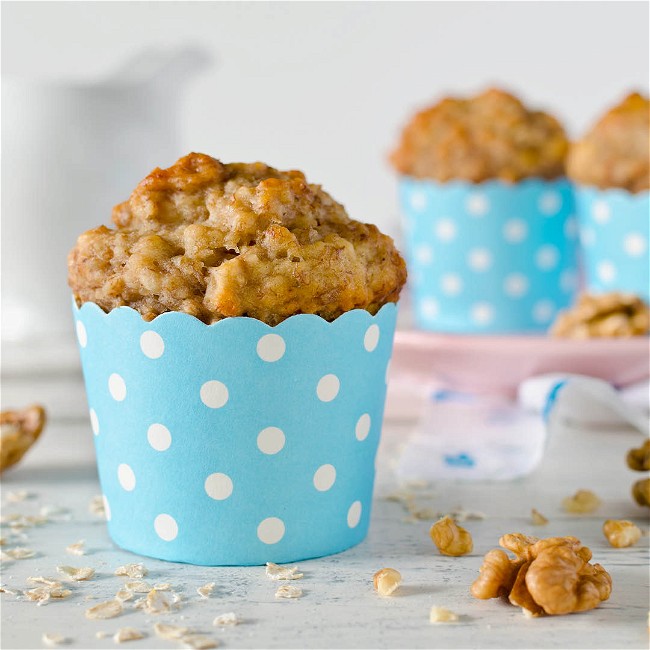 Image of Nutritious Banana Oatmeal Walnut Muffins