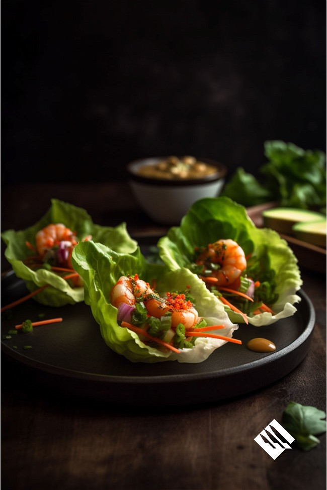 Image of Shrimp Lettuce Wraps with Zesty Lime Dressing