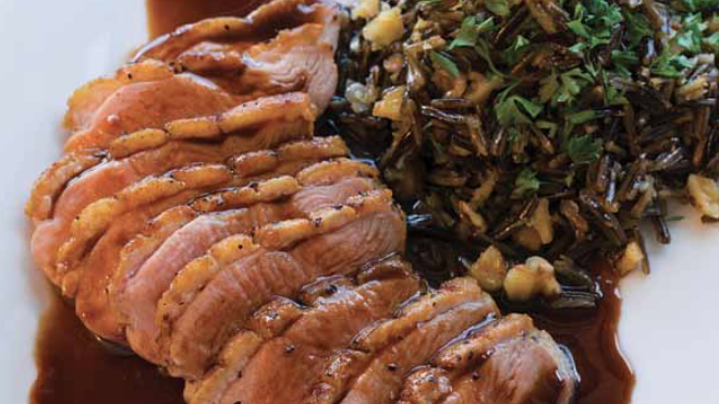 Image of Caramelized Duck w/ Walnut Parsley Rice