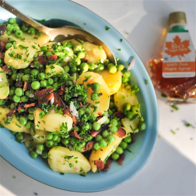 Image of Fresh Peas and New Potatoes with Maple Vinaigrette