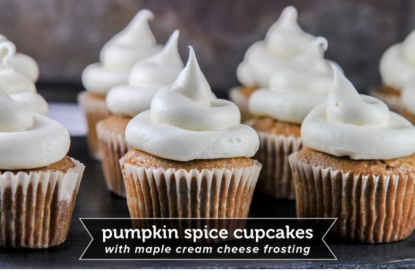 Image of Pumpkin Spice Cupcakes with Maple Cream Cheese Frosting
