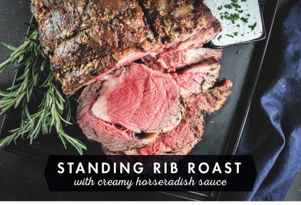 Image of Standing Rib Roast with Creamy Horseradish Sauce