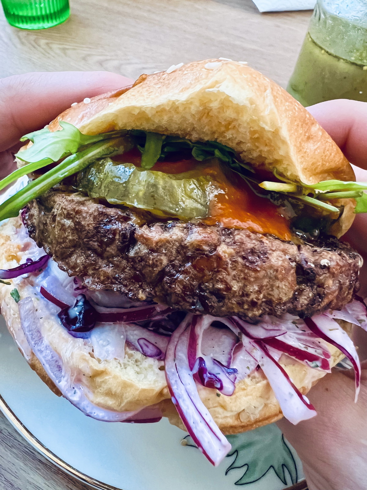 Double Ranch Burger (With ranch slaw and ranch pickles)