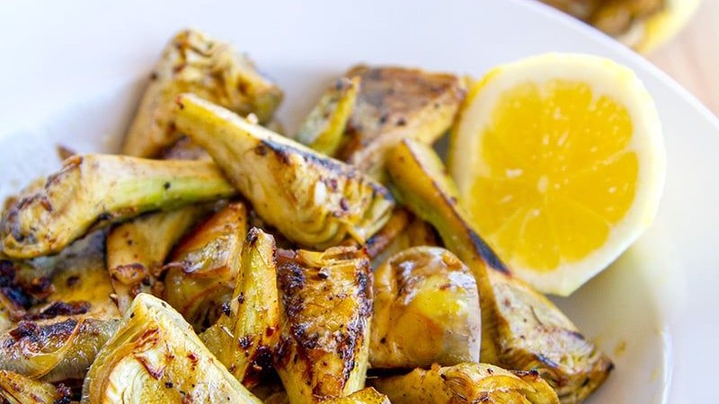 Image of Grilled Artichoke Hearts with Lemon and Garlic