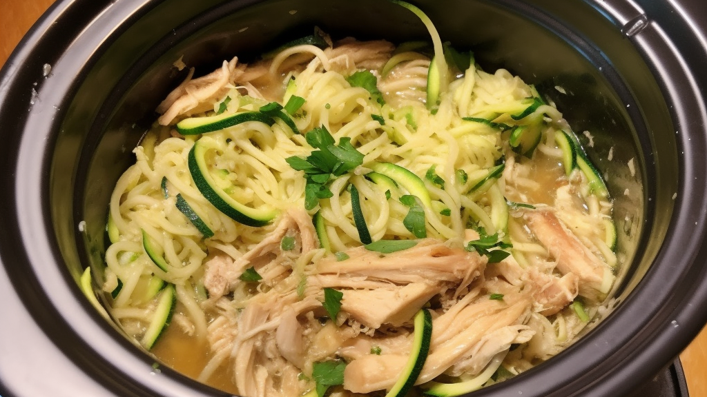 Amazing Crockpot Chicken and Zucchini Noodles