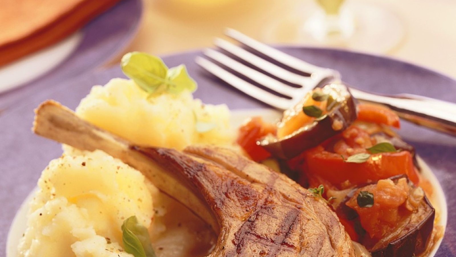 Image of Marinated & Grilled Lamb Chops With Goat Cheese Mashed Potatoes