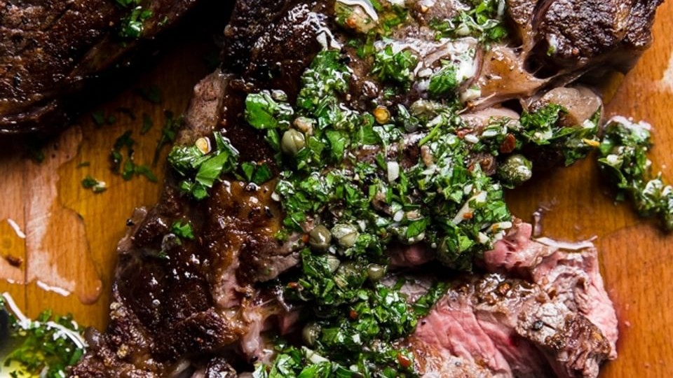 Image of Naples Summertime Steak Verde Sauce