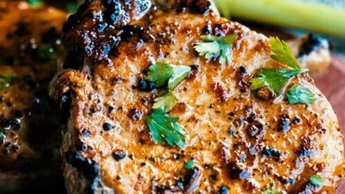 Image of Roasted Garlic Sea Salt Crusted Pork Chop