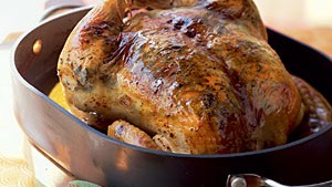 Image of Simple Brined, Mushroom-Sage Extra Virgin Olive Oil Basted Turkey