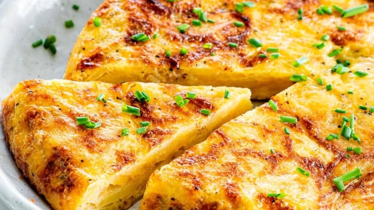 Image of Spanish Tortilla with Caramelized Onions, Thyme & Koroneiki Extra Virgin Olive Oil Aioli