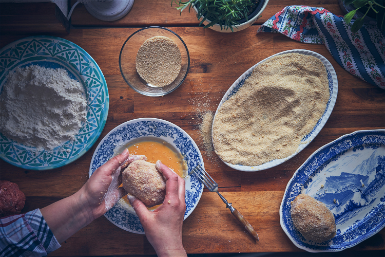 Image of Dip each ball first into the flour, and then into...