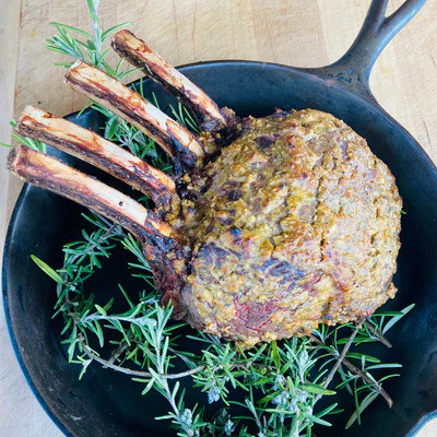 Rosemary Mustard Crusted Rack of Elk