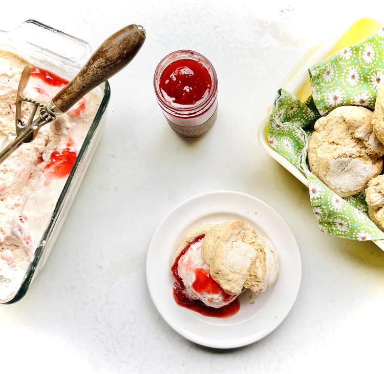 Image of Serve warm with Jam or let cool and serve as Strawberry Shortcake with our recipe for No-Churn Strawberry Ice Cream!