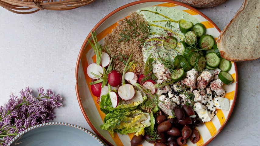 Griekse salade met quinoa