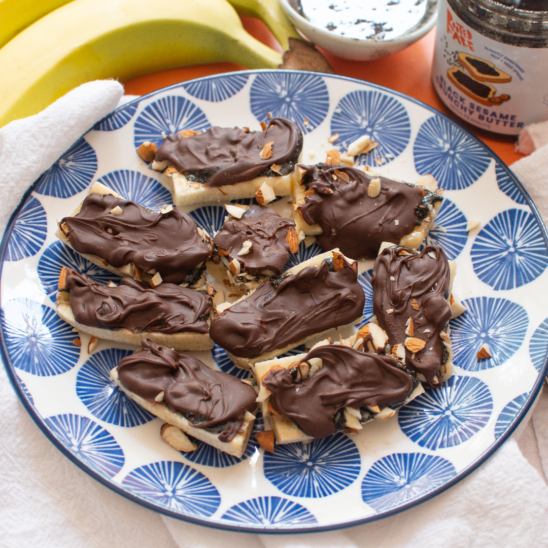 Black Sesame Chocolate Banana Bites