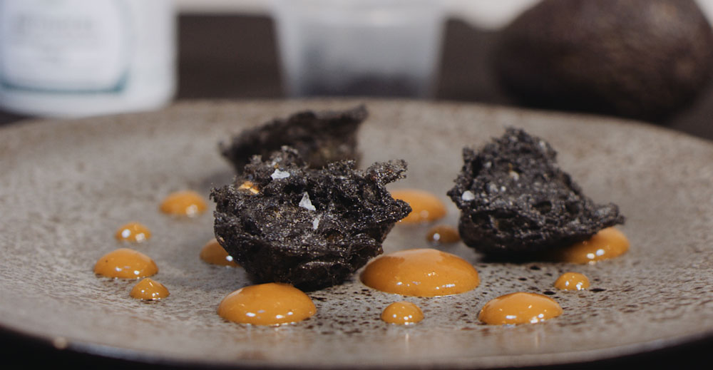 Avocado In Charcoal Tempura Batter Recipe