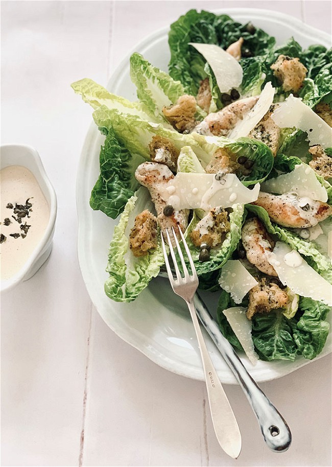 Image of Caesar salad with truffle dressing