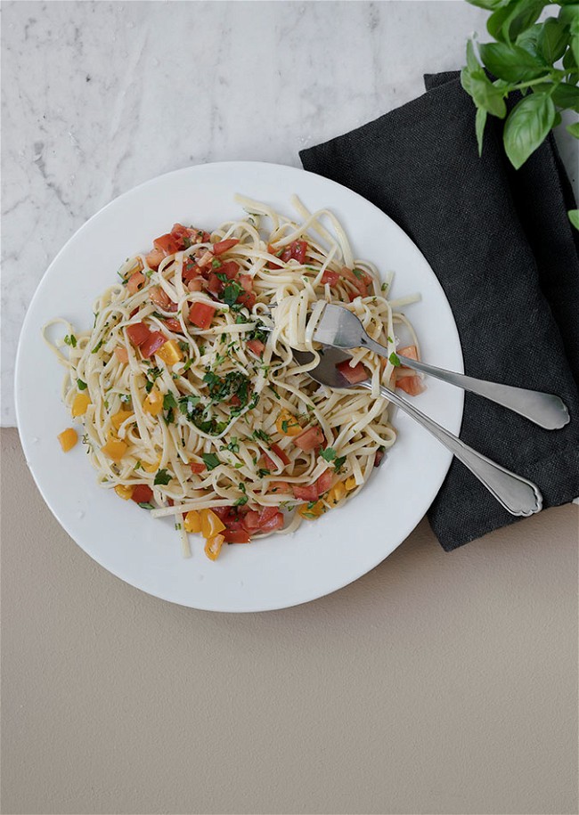 Image of Pasta trenette with tomatoes