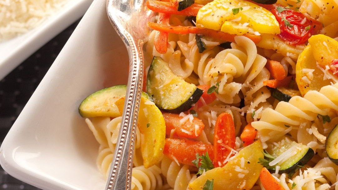 Image of Fusilli Pasta with Tomato Sauce and Roasted Vegetables