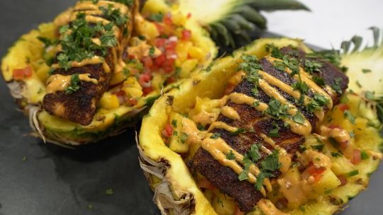 Image of Grilled Salmon with Pineapple Salsa