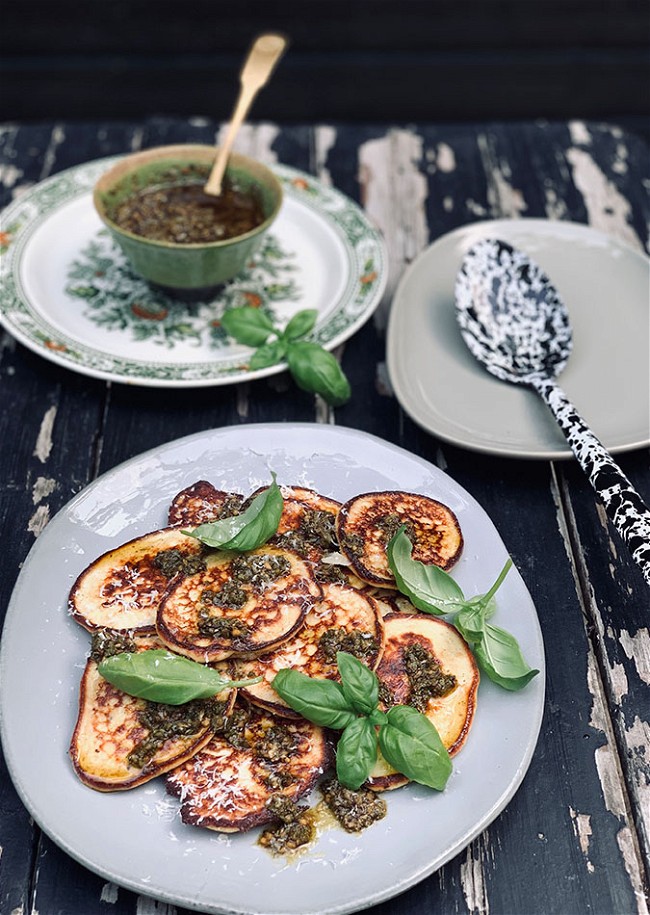 Image of Ricotta Fritters with Pesto Dip