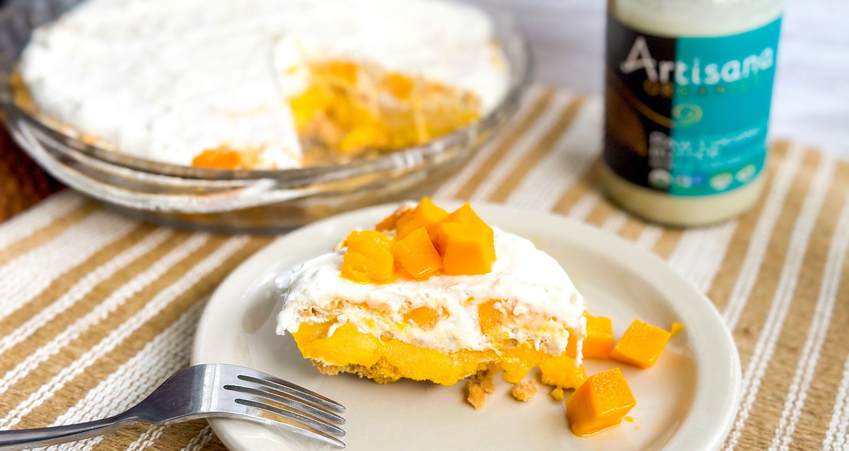 No Bake Mango Cream Pie | Vegan, Gluten-Free