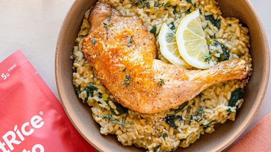 Image of Roasted Garlic Risotto with Crispy Baked Chicken