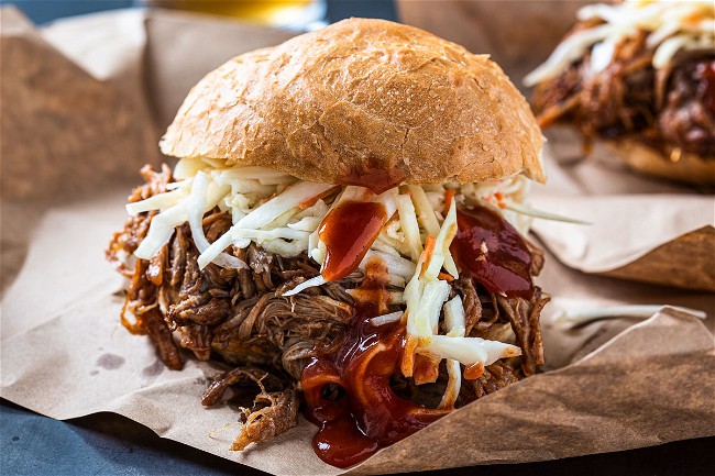 Image of Pulled Pork Sandwiches with Cabbage Slaw