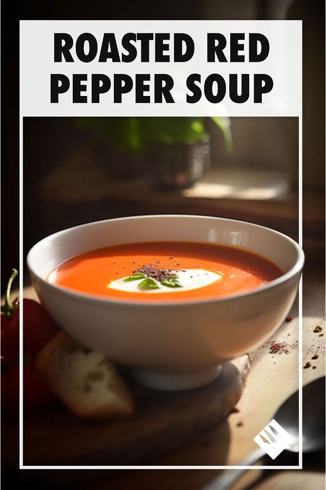 Image of Roasted Red Pepper Soup with Herbed Croutons