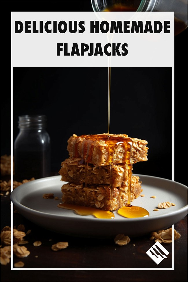 Image of Delicious Homemade Flapjacks with Oats and Golden Syrup