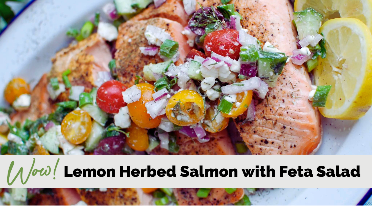 Image of Lemon Herbed Salmon with Feta Salad