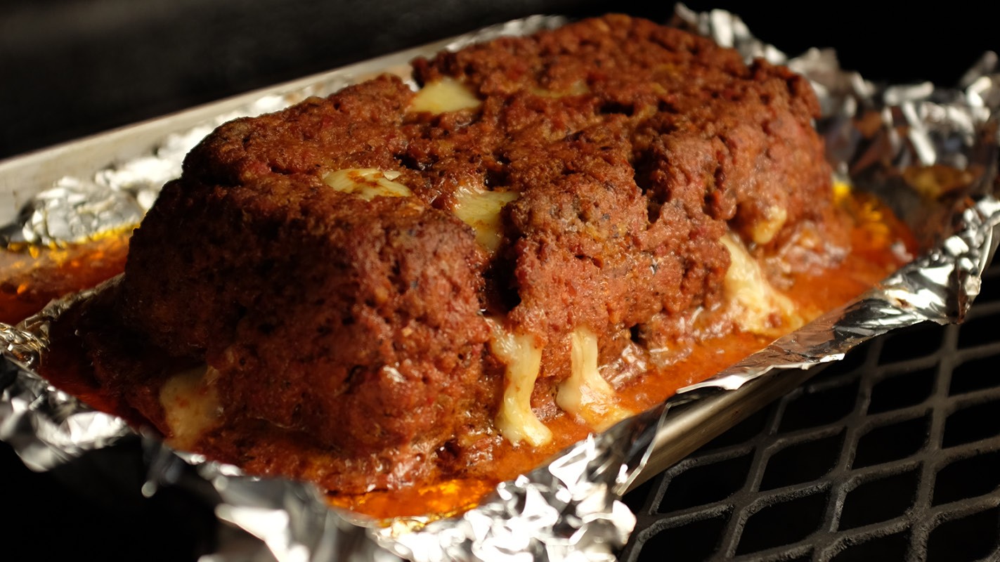Image of Smoked Meatloaf with Caramelized Onion Gravy