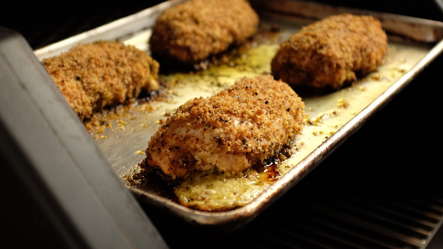 Image of Stuffed Pesto Chicken with Orzo Risotto