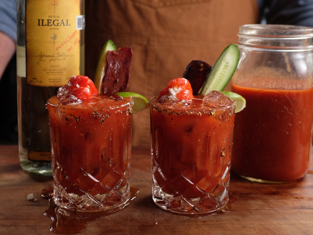Bloody Maria with Smoked Beef Jerky, image size:1067x800