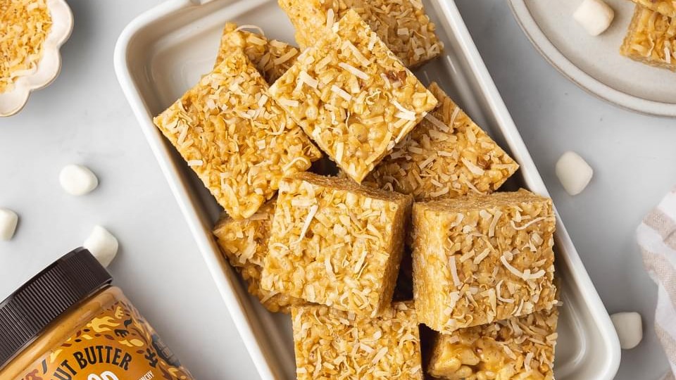 Image of Keto peanut butter rice crispy treats - No Added Sugar