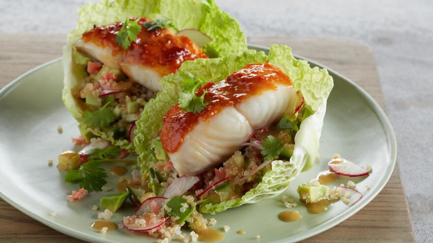 Image of Spicy Alaska Sablefish in Lettuce Cups